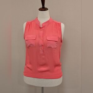 Parker Coral Sleeveless Blouse Women's Size Large